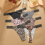 3Pcs/Set Low Waist Sexy Panties Women Thongs Rhinestones Letter Diamonds G-string Sports Thong Shorts Briefs T-back Size XS-XL