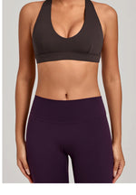 Sports Bra Gathered Neck Hanging Style Backless Tight Yoga Bra Women's Top Fitness Outdoorsports Pilates Training Gym Workout