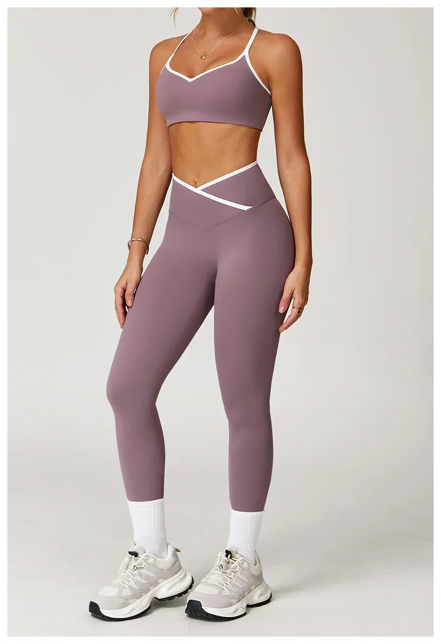 Sportswear Woman Gym Sports Bra Shorts Leggings 2 Piece Set Workout Naked Feeling Seamless Female Fitness Clothing Tracksuits