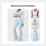 Hearuisavy Summer Woman Workout Flared Pants Leggings Pilates Fitness Trousers High Waist Butt Lifting Yoga Bell-Bottom Pants