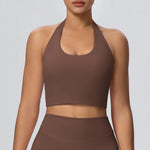 Sexy Gym Women's Sports Bra Breathable Hanging Neck Backless Sports Bra Women's Comfortable Exercise Pilates Training Yoga Top
