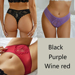 3Pcs/set Lace Thongs Women Sexy Low-Rise G-string Panties S-XL Floral T-Back Underpants Ladies Lace Bikini Underwear Lingerie