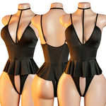 Sexy Crotchless Bra Set Women's Erotic Bodysuit Lace Hollow Bra Set Costumes Deep V Open Bra Underwea Sexy Backless Dress Women