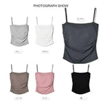 Summer Simple Women's Cotton Sling Camisole Crop Top Sleeveless Shirt Lady Bra Tank Tops Straps Skinny Girls Camisole Base Best