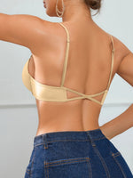 Everyday Women's cross-strap backless bra Front closure push-up bra for small breasts Seamless invisible heart-shaped cup bra