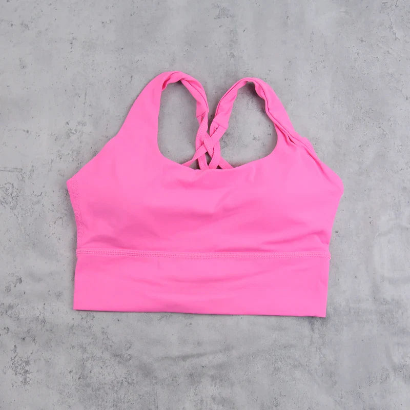 DIAS FIT JOY Yoga bra Naked feel cross back sports bra yoga clothes women's Cycling running fitness top