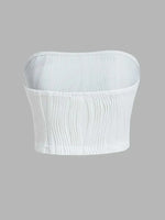Sexy Off The Shoulder Tube Top Women Summer 2024 Solid Rib Knit Strapless Sleeveless Backless Crop Top Streetwear Y2K