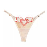 Embroidery Heart Thin Sexy Girls G String Thong Panties Women Briefs Hollow Out Transparent Underwear Female Lingerie