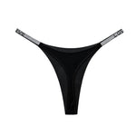 Sexy Panties Women Thongs Rhinestones G string Letter Diamonds Sports Thong Low Waist Briefs T-back Fitness Size S-XL