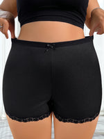 1pcs Plus Size 1XL-4XL Sexy Lace Women Boyshorts Lady Briefs Underwear Breathable Comfortable Black Mid Waist Female Underpants