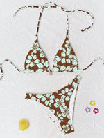 Micro Bikini 2026 Push Up Women Swimsuits Sexy Swimwear Brazilian Bikini Set Biquini Print Swimsuit Summer Brown Beachwear