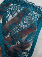 3-Pack Women's Sexy Lace Panties Underwear, Adjustable Strap Floral Lace Sheer Mesh Sexy Thong
