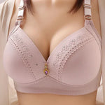 Gathered Side Collection Lifting Underwear Breasts Brassiere Large Size Bra Full Cup Underwear Brassiere No Steel RingBra
