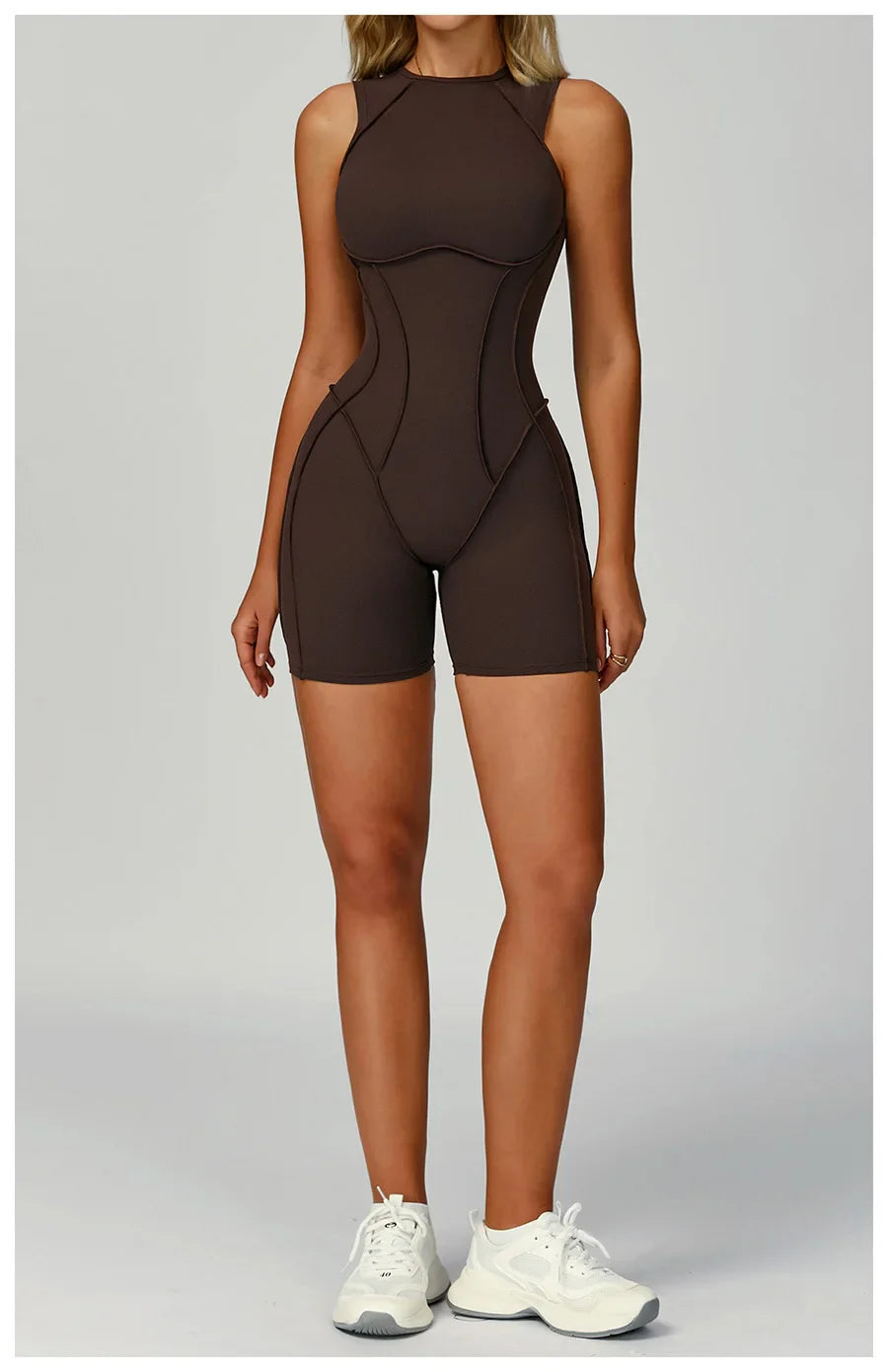 New Seamless Yoga Jumpsuits Sports Fitness Hip-lifting Backless Shorts One-piece Workout Gym Leggings Tracksuits for Women