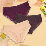 3PCS Sexy Lace Cotton Pants Women Low Waist Panties Underwear S-XL Solid Color Ladies Briefs Lingere Underware Comfortable Women