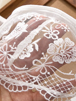 Lady Floral Embroidery Lingerie Set Women Sheer Bra and Brief Underwear Set Satin Sexy Intimates Underwear