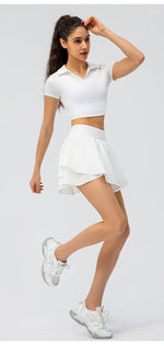 Summer Golf Skirt Women High Waist Running Outdoors Tennis Sport Skirt Pockets Fitness Gym Casual Shorts Athletic Workout Skirts