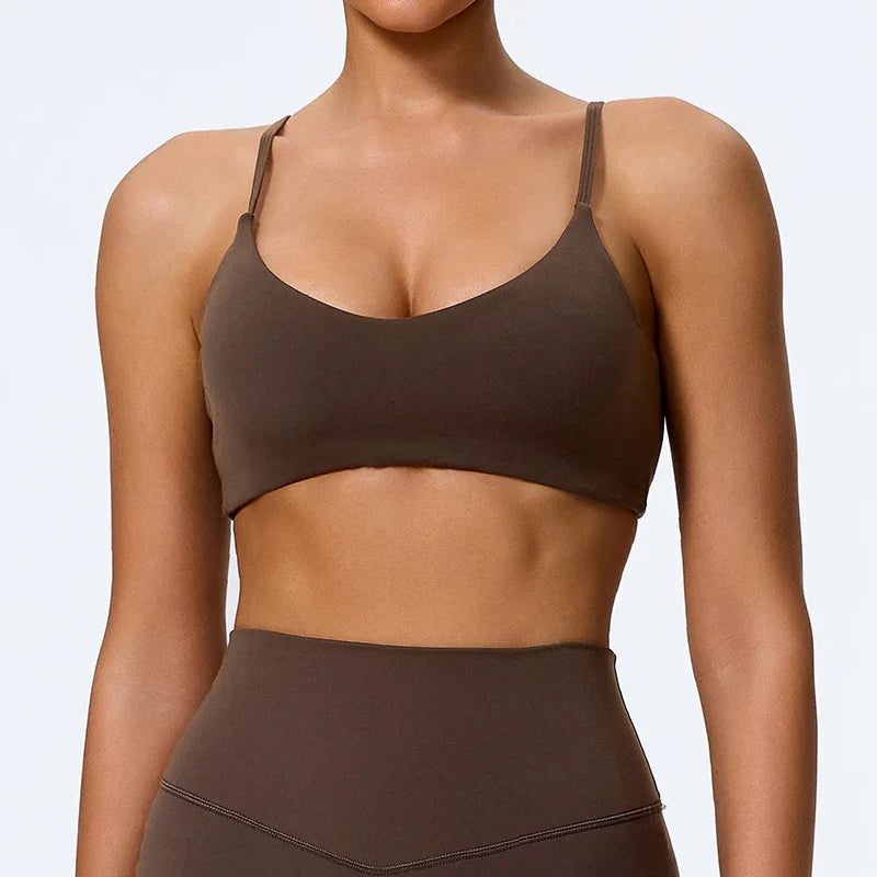 Hearuisavy Summer Super-Soft Women Quick Drying Sports Bra Breathable Gym Workout Top Fitness Underwear Push Up Running Yoga Top