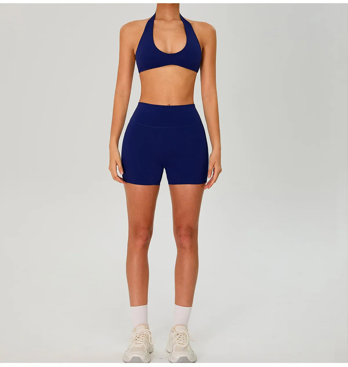 Fitness Sports Bra Women Halter Top High Support Push-up Open Back Gym Wear Hanging Neck Fitness Bar Yoga Bar Workout Underwear