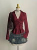 Women's Casual Side Strap Slim Fit Long Sleeve Shirt Sexy V-Neck Pleating Top Spring/Fall 2026 test