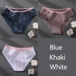 Women Printing Floral Panties 3Pcs/set Low-Rise Cotton Briefs Female Comfortable Underwear Female Soft Panties Lingerie M-2XL