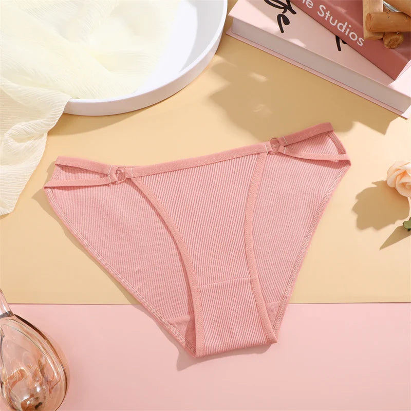 Women Cotton Lingerie Sexy Soft Fashion Panties Femme Buckle Design Underwear Sexy Pantys Underpant Lingerie Lace Intimates S-XL