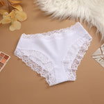 4Pcs Sexy Cotton Lace Panty Women Low Waist Panties Underwear S-XL Solid Color Ladies Briefs Lingere Underware Comfortable Women