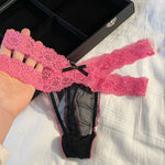 Lace G string Sexy Briefs Panties Women Underwear Thong High Quality Bowknot Transparent Underpants Lingerie Girls Intimates