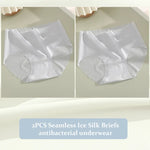 2PCS Seamless Ice Silk Briefs Women's Transparent Panties Sexy Breathable Underwear Female Stretch Erotic Korean Ultra Lingerie