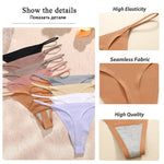 10Pcs/Set Seamless Thong Women Thin Strap Low Waist High Flexibility Panties Underwear Ladies Briefs T-back Comfortable Women