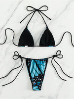 Sexy 4 Colors Printed Halter Padded Bikini Female Swimsuit Women Swimwear Two-pieces Bikini set Bather Bathing Suit Swim K4910