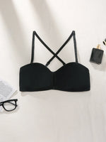 1pcs Crisscross Back Sexy Women's Bras Front Closure Padless Bras Cut-out Lingerie Breathable Brassiere Fashion Female Underwear