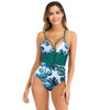Sexy One Piece Swimsuit Swimwear Women Leaf Print Patchwork Hollow Cross Straps Backless Beachwear Bathing Suit Banadores Mujer test