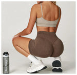 High Waist Yoga Shorts Women Sand Washed Yoga Shorts Workout Shorts Fitness Yoga Lift Butt Fitness Yoga Gym Running Short Pants