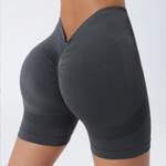 Seamless High Waisted Yoga Shorts From Europe And America Waist Tightening And Hip Lifting Fitness Pants Rear V-Waist