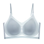 Ultra-Thin Breathable Ice Silk Top Bra Women's Seamless Back Halter Vest Wrap Bra Small Chest Together