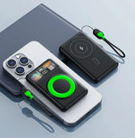 Lenovo10000mAh Magnetic Power Bank Portable Wireless Charger With Cable Fast Charging External Battery Stand For iPhone Xiaomi