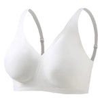 Women's Deep V Jelly Seamless Bra Wire-Free 3D Soft Support Thin Molding Leopard Print Solid Color Comfortable Bra Underwear