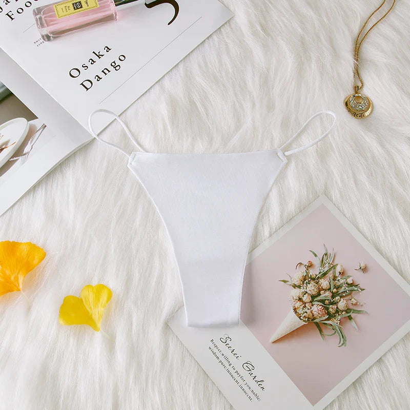 Women Panties G String Sexy Thong Seamless Underwear Ice Silk T Back Butterfly Briefs Girls Low Waist Lingerie Plus Size S-XL