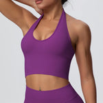 Gym Tops Women Halter Top Gym Vest Woman Sexy Backless Push Up Sport Bras Running Vest Workout Tops Activewear Yoga Fitness Vest