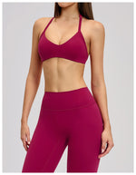 Summer Sports Bra Women Seamless Halter Top Fitness Bra High Support Push-up Open Back Gym wear Running Yoga Workout Underwear
