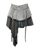 Retro Spliced Denim Pleated Skirt For Women Summer New Temperament Hot Girl Fashionable High Waist A-line Skirt Fashion AS1C test