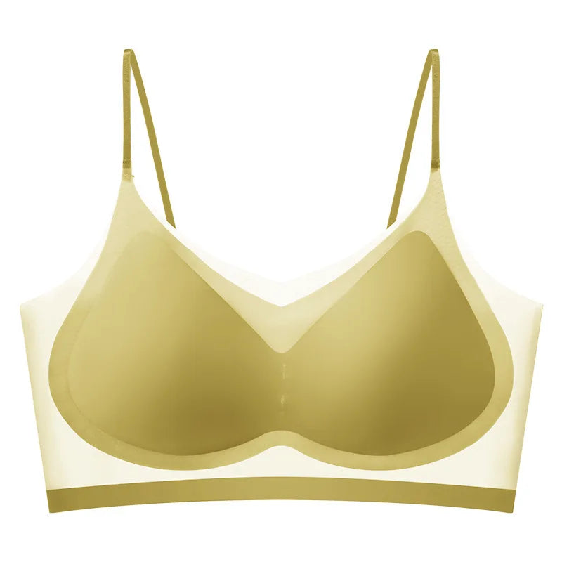 Summer Ice Silk Seamless Ultra-thin Ice Silk Bra Lifting Bra M-4XL Women's Sports Bra Wireless Underwear Air Cooling Brassier