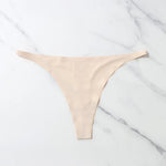 Ice Silk Seamless Panties For Women Soft Thin Band Thongs Woman Satin Underwear Female Bikini Panties String Tangas Mujer