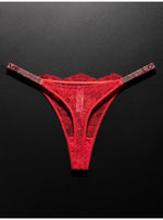 Lace Sexy Girls Women Panties Seamless Underwear Rhinestone G String Letter Transparent Thong For Female Low Rise Ladies Briefs