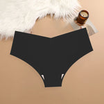 3PCS Women's Seamless Maillard Underwear Sexy V-Shaped Mid Waist Ice Silk Briefs 10 Soild Color Cozy Stretch Sexy Underpant S-XL