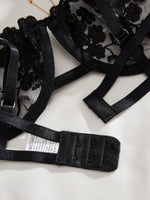 Conjunto de lencería con bordado Floral para mujer, sujetador transparente y ropa interior breve, ropa interior íntima Sexy de s