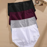 4Pcs/Set Women Cotton Briefs Seamless High Waist Breathable Underwear Female Stretch Comfortable Lingerie New solid color Panty
