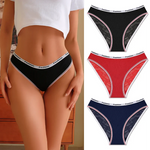 3Pcs/Set Women's Cotton Lace Panties V-Waist Sexy Sport Low Waist Briefs S-XL Comfortable Underwear Female Soft Color Underpants