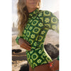 2026 Print One Piece Swimsuit Long Sleeve Swimwear Women Bathing Suit Vintage Zipper Swimsuit One Piece Surfing Swim Wear test